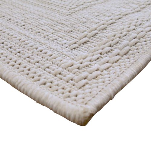 Tapis Salon Aspect Jute à Motif Blanc Ivoire 190x290