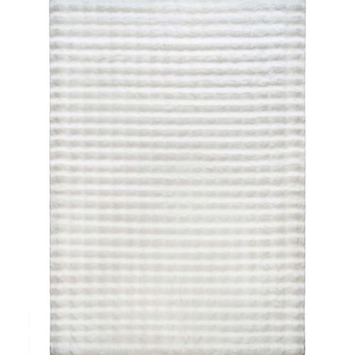 Tapis Salon Doux à Relief Bulles Blanc 190x290