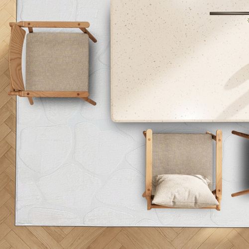 Tapis Salon à Relief Blanc Extra-doux 190x290