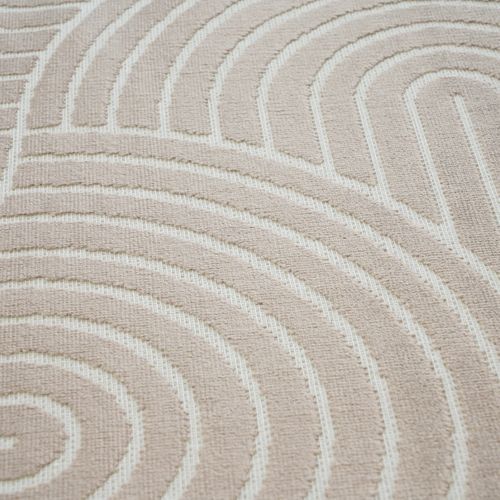 Tapis Salon à Relief Moderne Beige Sable 190x240