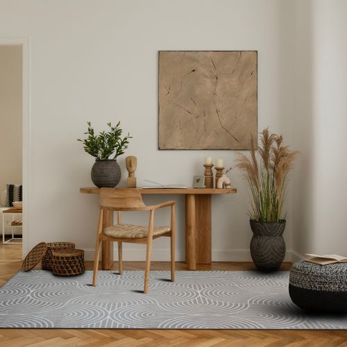 Tapis Salon à Relief Moderne Beige Sable 190x240