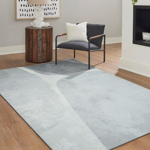 Tapis Salon Doux Moderne Motifs Géométriques Gris 190x240