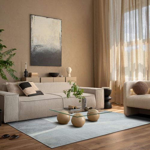 Tapis Salon Doux Moderne Motifs Géométriques Gris 190x240