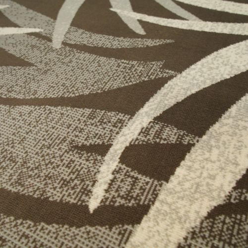 Tapis Salon Doux Motif Tropical 190x240 Taupe