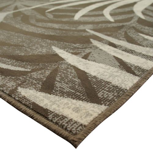 Tapis Salon Doux Motif Tropical 190x240 Taupe