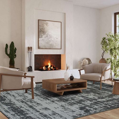 Tapis Salon Abstrait Moderne Taupe 200x290