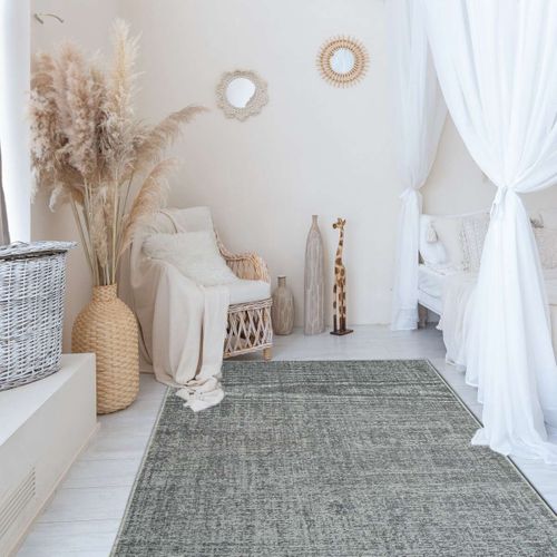 Tapis Salon En Laine Gris Foncé 200x290