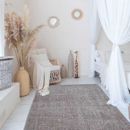 Tapis Salon En Laine Terracotta Beige 200x290