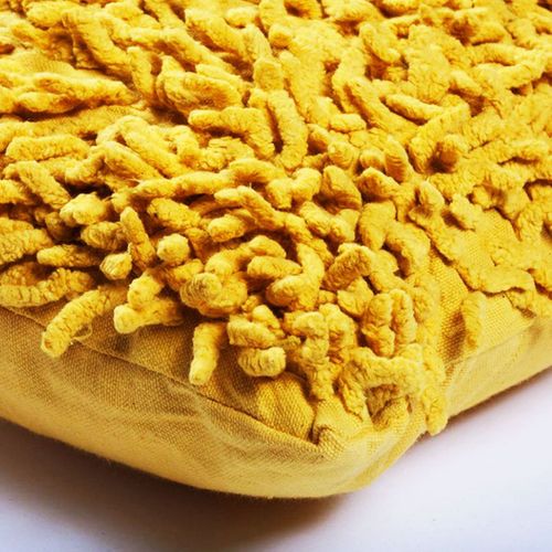 Coussin En Coton Seventies Jaune 40x40 - Shaggy Disco