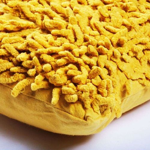 Coussin En Coton Seventies Jaune 40x40 - Shaggy Disco