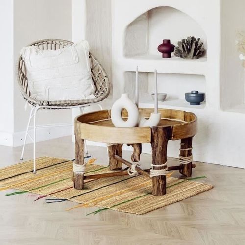 Tapis Rectangulaire En Jute Et Tresses En Laine 50x150 - Montamer