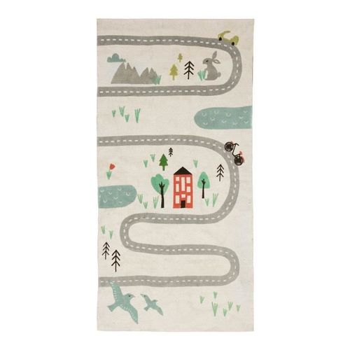 Tapis Enfant Circuit - 60 X 120 Cm - Coton Imprimé