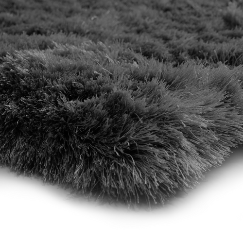 Tapis De Salon à Poils Longs Extra-doux Noir 60x90