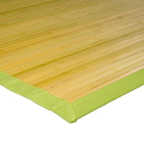 Tapis Salon En Bambou Larges Lattes Et Ganse Anis 120x70