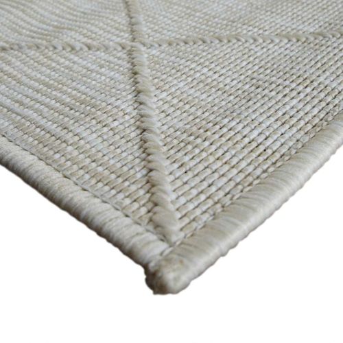 Tapis Salon Moderne à Motif Losange Beige 80x150
