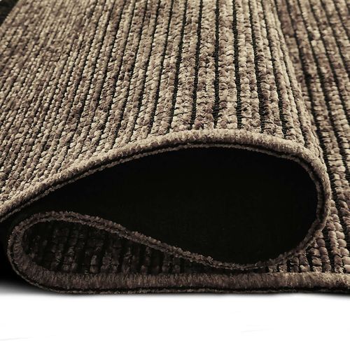 Tapis Salon Tissé Plat Coton Noir Reflet Lumière Gris 80x150