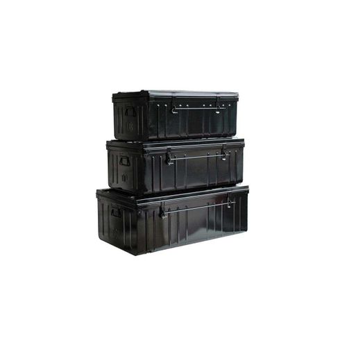 Cantine De Rangement Premium En Acier Noir Lot De 3 : 95, 130 Et 175 Litres