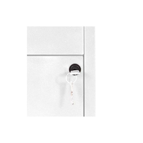 Colonne De Rangement Basse En Acier 3 Tiroirs Blanc Mat