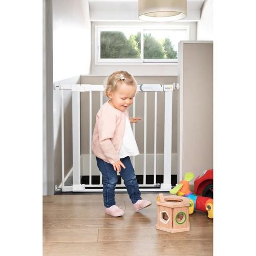 Barrière De Sécurité Enfant Flat Step Barrière Métal Blanc