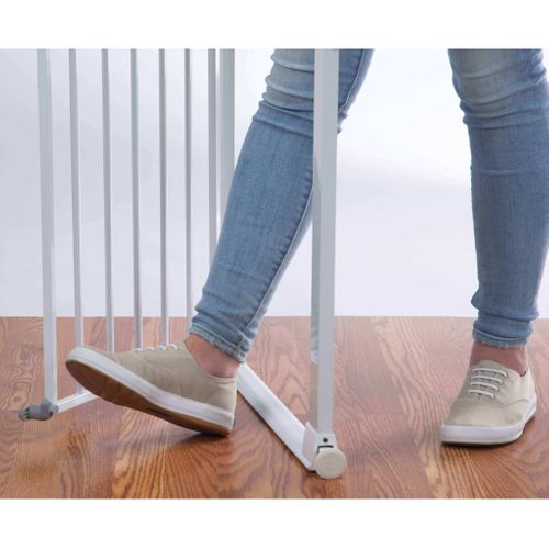 Barrière De Sécurité Enfant Flat Step Barrière Métal Blanc