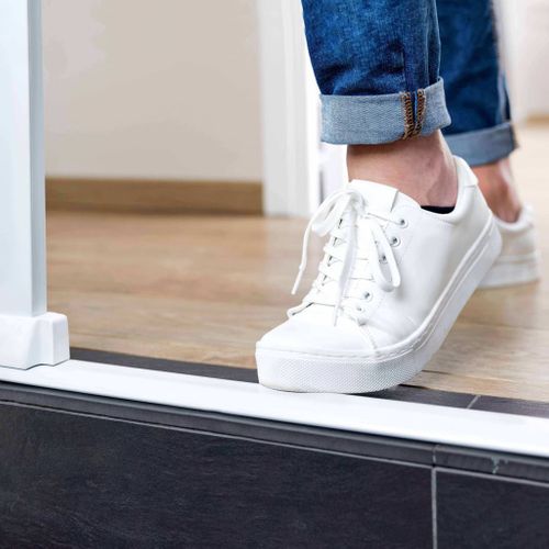 Barrière De Sécurité Enfant Flat Step Barrière Métal Blanc