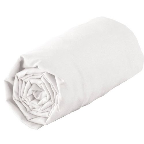 Drap Housse 100 % Coton 57 Fils - 70x190 Cm - Blanc