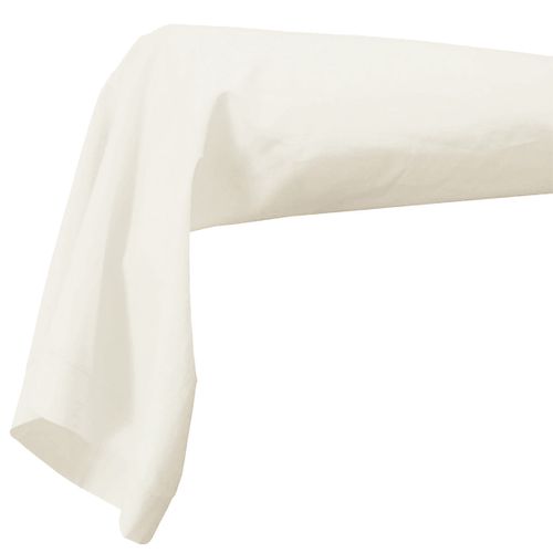 Taie De Traversin Unie En 100% Coton - 86x140 Cm - Blanc