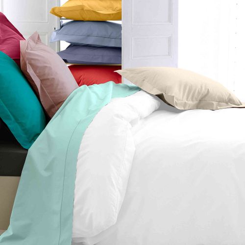 Housse De Couette Percale Made In France Blanc 260x240