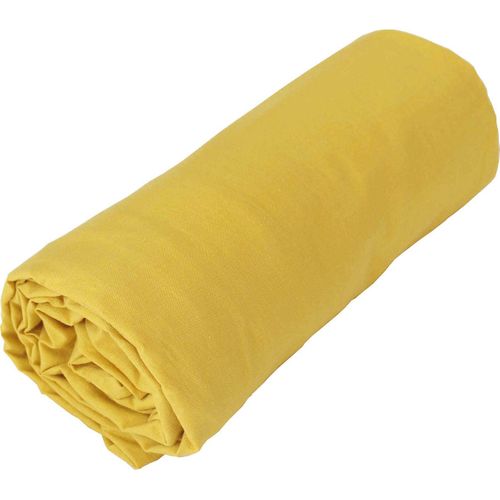 Drap Housse Jersey Uni En 100% Coton - 90x190 Cm - Jaune
