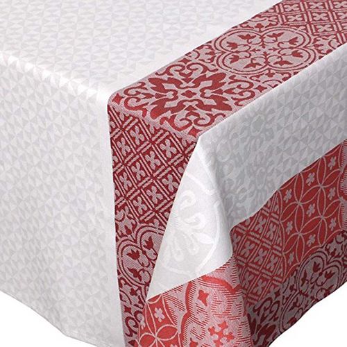 Nappe Carrée Enduite "mosaïque" - 150x150 Cm - Rouge