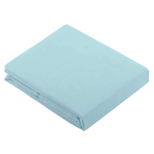 Drap Plat Uni En 100 % Coton - 240x310 Cm - Bleu Ciel