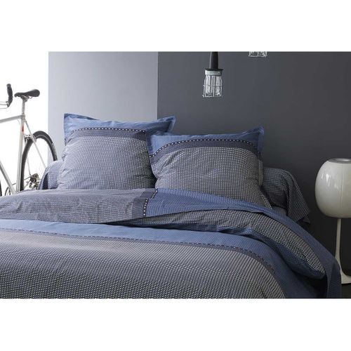 Drap Plat En Satin De Coton - 180x290 Cm - Bleu