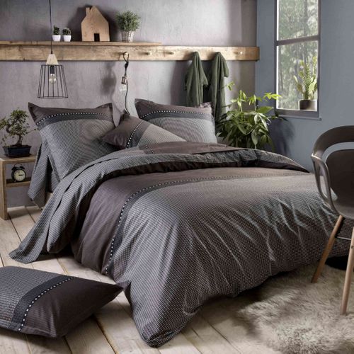 Drap Housse Satin Bonnet 30 Cm Enzo Noir 200x200