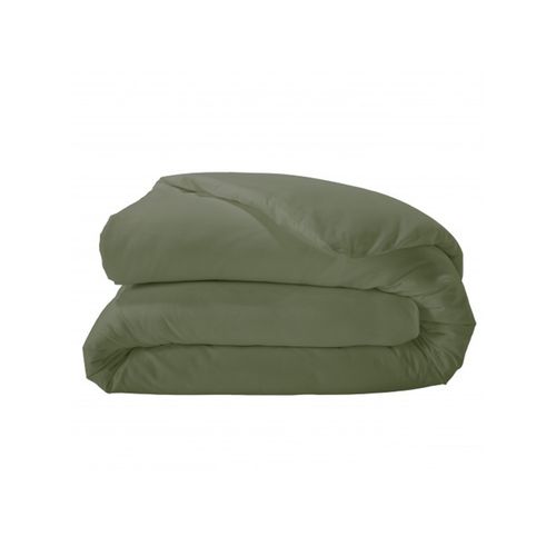 Housse De Couette Unie En Percale De Coton - 260x240 Cm - Vert Olive