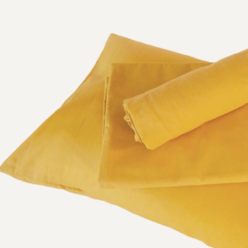 Housse De Couette Enfant Uni - 80x120 Cm - Jaune Moutarde