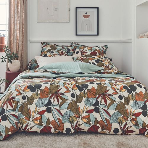 Parure De Couette En Percale De Coton Esprit Nature - 260x240 Cm - Vert