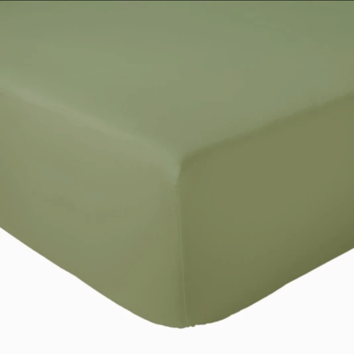 Drap Housse Uni Bonnet 30 Cm 100% Coton - 90x190 Cm - Vert
