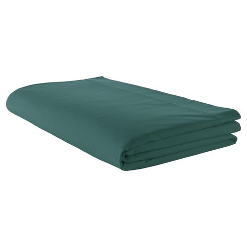 Drap Plat Piqué Uni En Percale De Coton - 280x325 Cm - Vert Emeraude