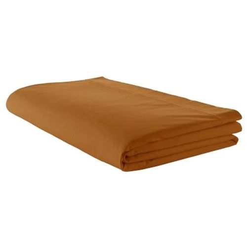 Drap Plat Uni En 100 % Coton - 240x310 Cm - Marron Clair