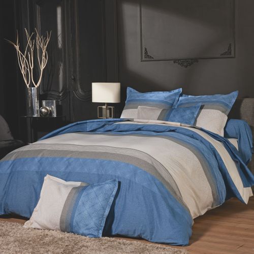 Parure De Lit Satin Tiago Bleu 200x200 Cm