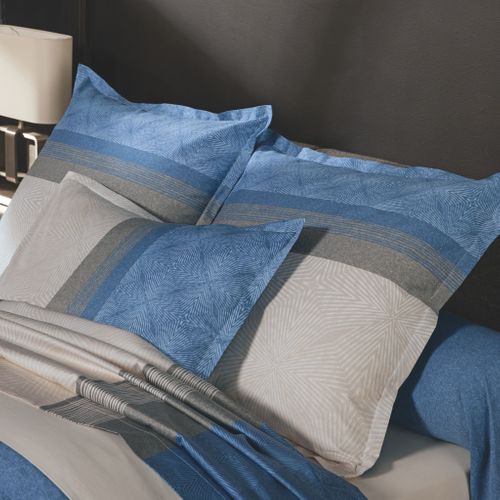 Parure De Lit Satin Tiago Bleu 240x220 Cm
