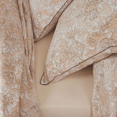 Parure De Lit Percale Palazzo Beige 240x220 Cm