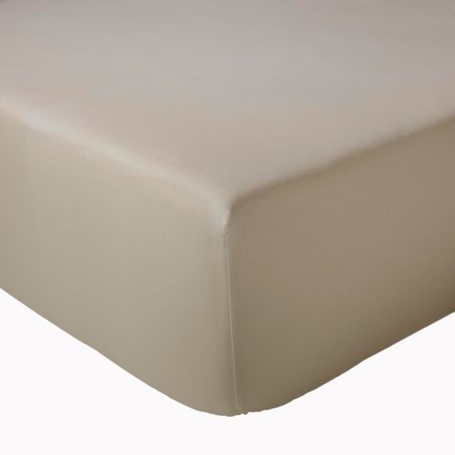 Drap-housse Uni En Satin De Coton - 160x200 Cm - Naturel
