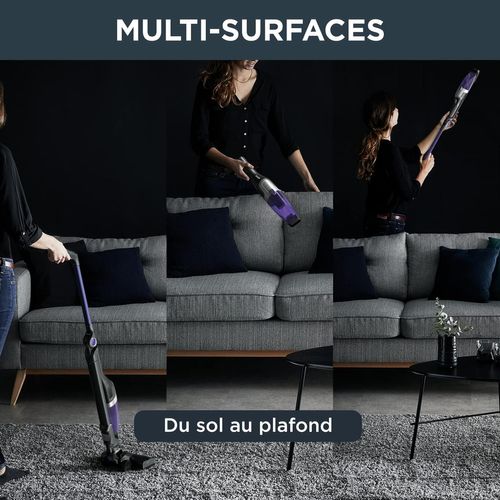 Aspirateur Balai Sans Fil - Rh1238wo - Tube Flexible - Autonomie 40 Min - X-trem - Noir/violet