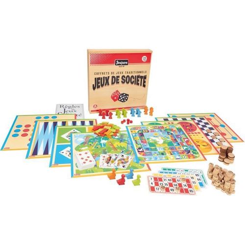 Coffret De Jeux De Société Traditionnels - Coffret En Bois