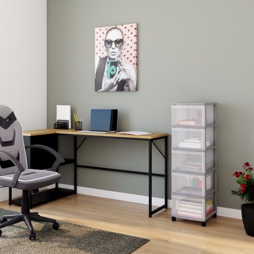 Tour de rangement 5 tiroirs OPTIMO Argent