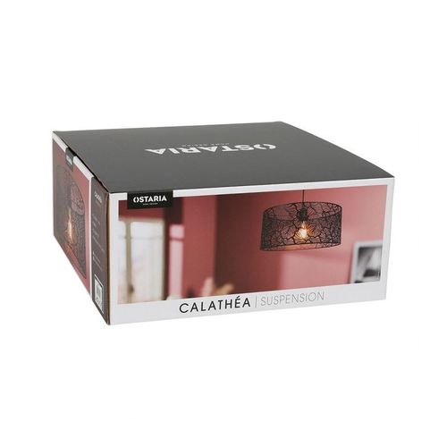 Suspension Métal Ajouré Calathéa Noire - Noir