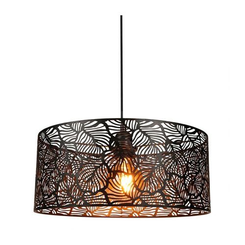 Suspension Métal Ajouré Calathéa Noire - Noir