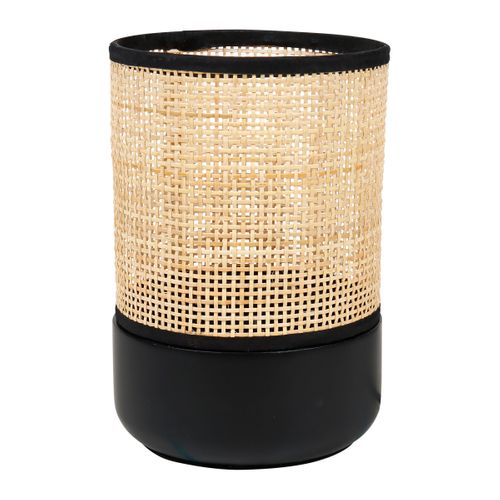 Lampe à poser H. 22 cm TYPHA Noire & Naturel