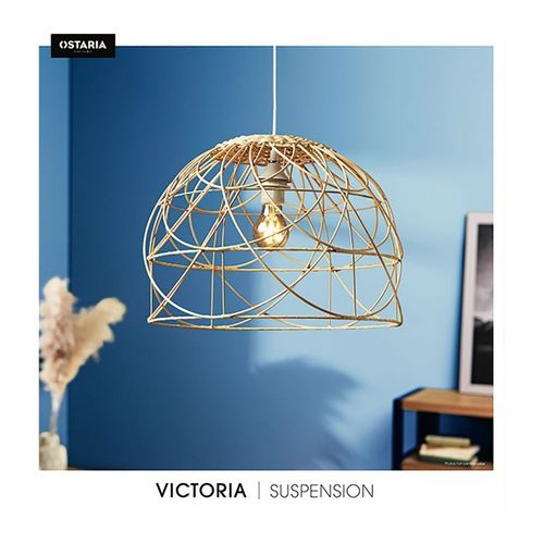 Suspension En Rotin Victoria D43 Gm - Naturel Clair